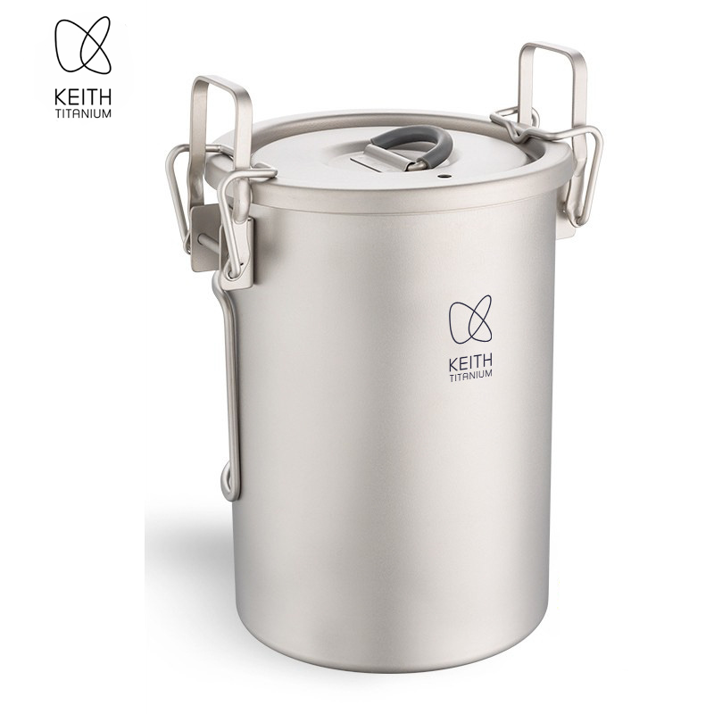 Camping Cooking Kitchen - KEITH Panci Nasi Titanium Murni, Panci