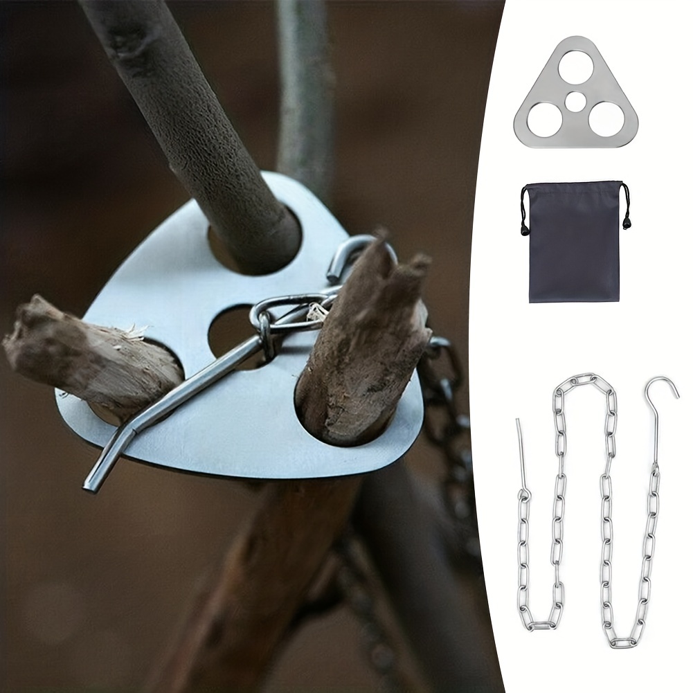 Camping Cooking Tripod - Tripod barbekyu luar ruangan, portabel dapat