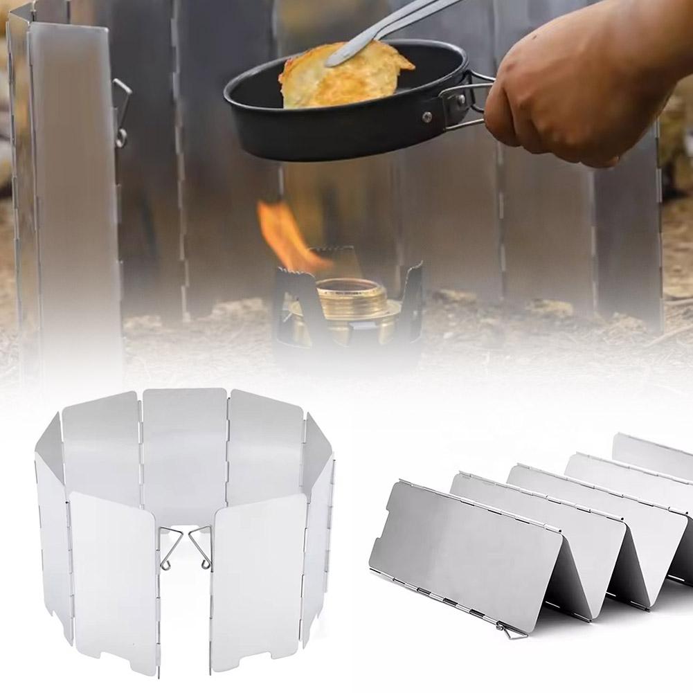 Camping Cooking Tripod - Pelindung Angin Lipat untuk Kompor Camping,