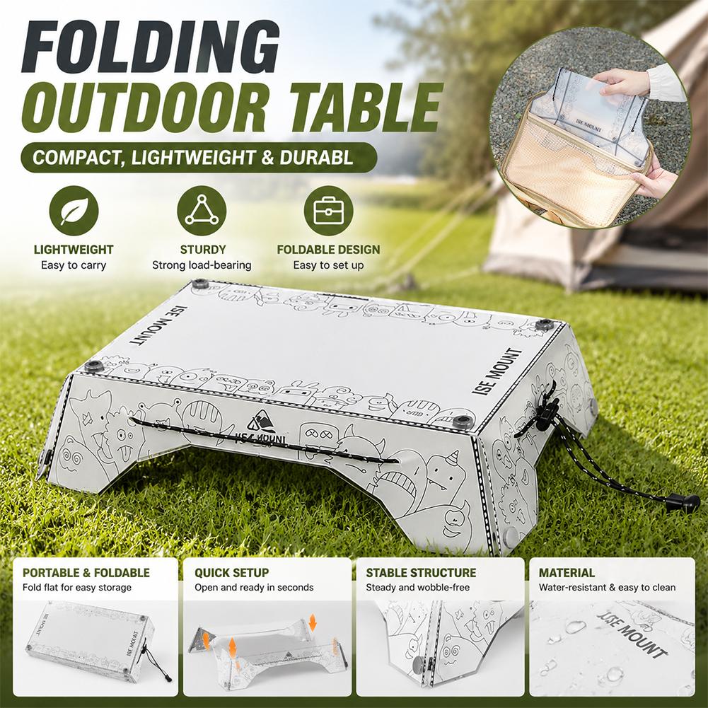 Camping Cooking Table With Storage - Meja Lipat Portabel Multifungsi PP Ringan