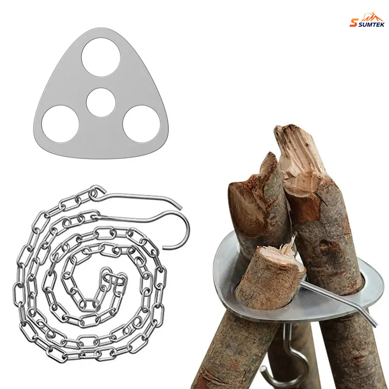 Camping Cooking Tripod - Gantungan Tripod Berkemah Portabel Baja Tahan