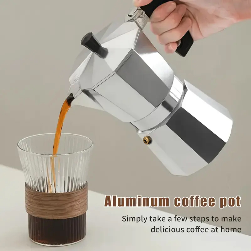 Camping Cooking Accessories - Moka Pot Aluminium Klasik 50-300ML Pembuat