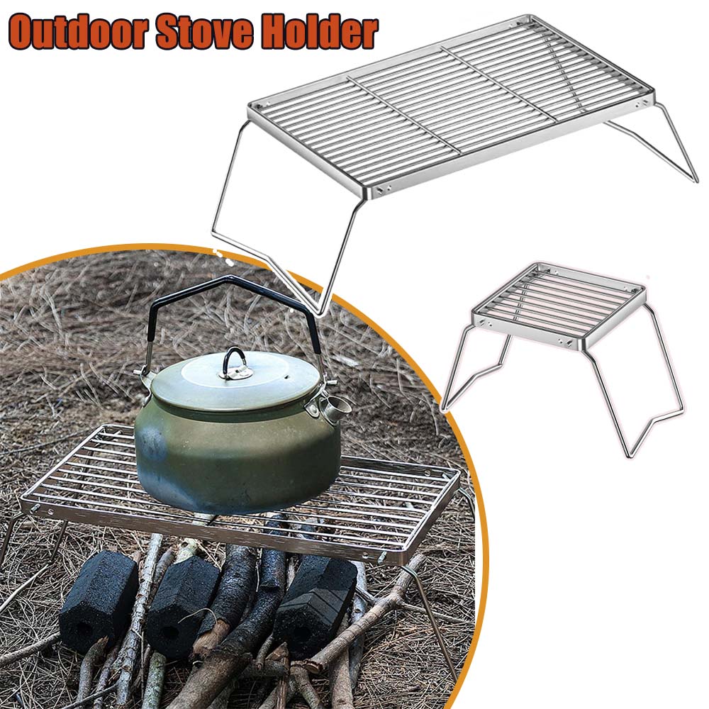 Camping Cooking Tripod - Penyangga Kompor Luar Ruangan Baja Tahan