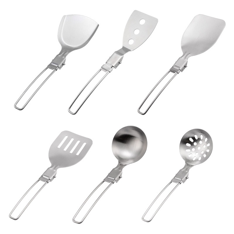 Camping Cooking Options - Alat Masak Lipat Baja, Sekop, Spatula,