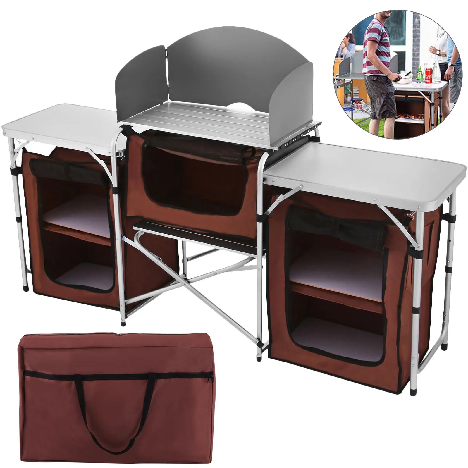 Camping Cooking Table With Storage - Singwinner Meja Dapur Lipat untuk Berkemah