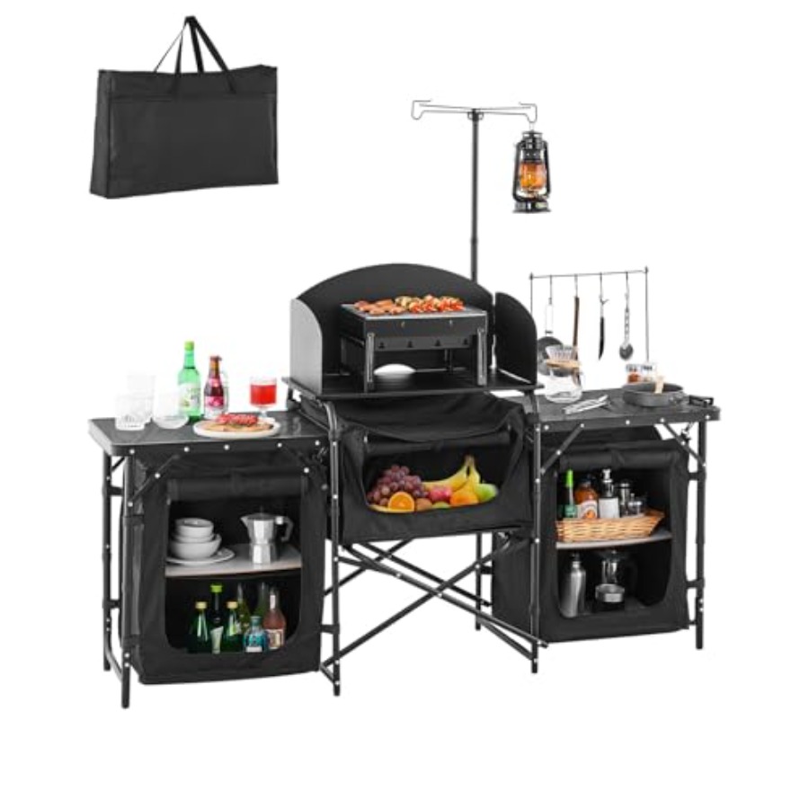 Camping Cooking Table With Storage - Meja Dapur Camping, Meja Memasak Outdoor,