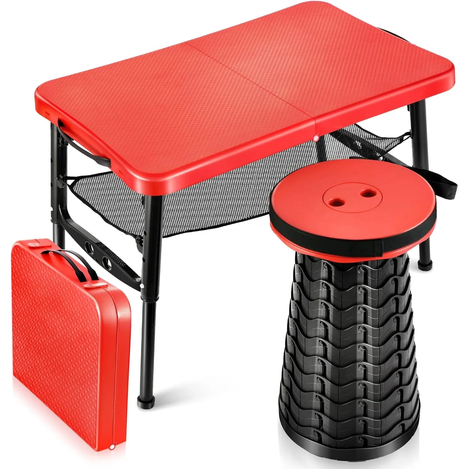 Camping Cooking Table Foldable - Set Meja & Bangku Lipat Dapat