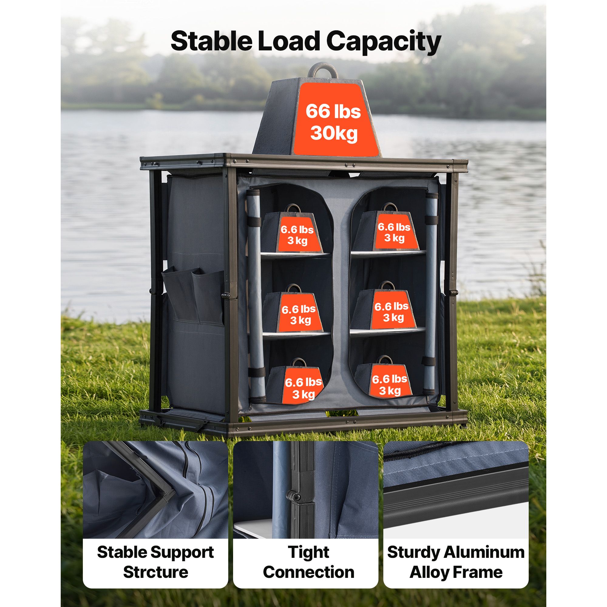 Lemari Penyimpanan Lipat untuk - Camping Cooking Table With Storage ulasan dan harga