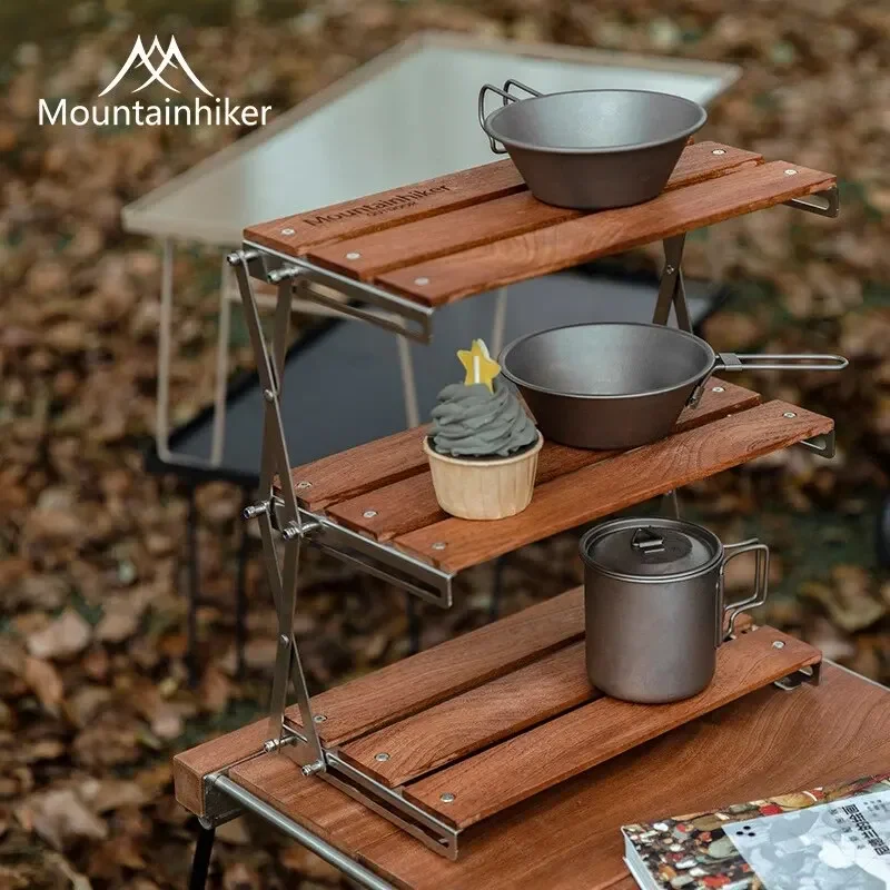 MOUNTAINHIKER Rak Tiga Tingkat - Camping Cooking Table Foldable ulasan dan harga