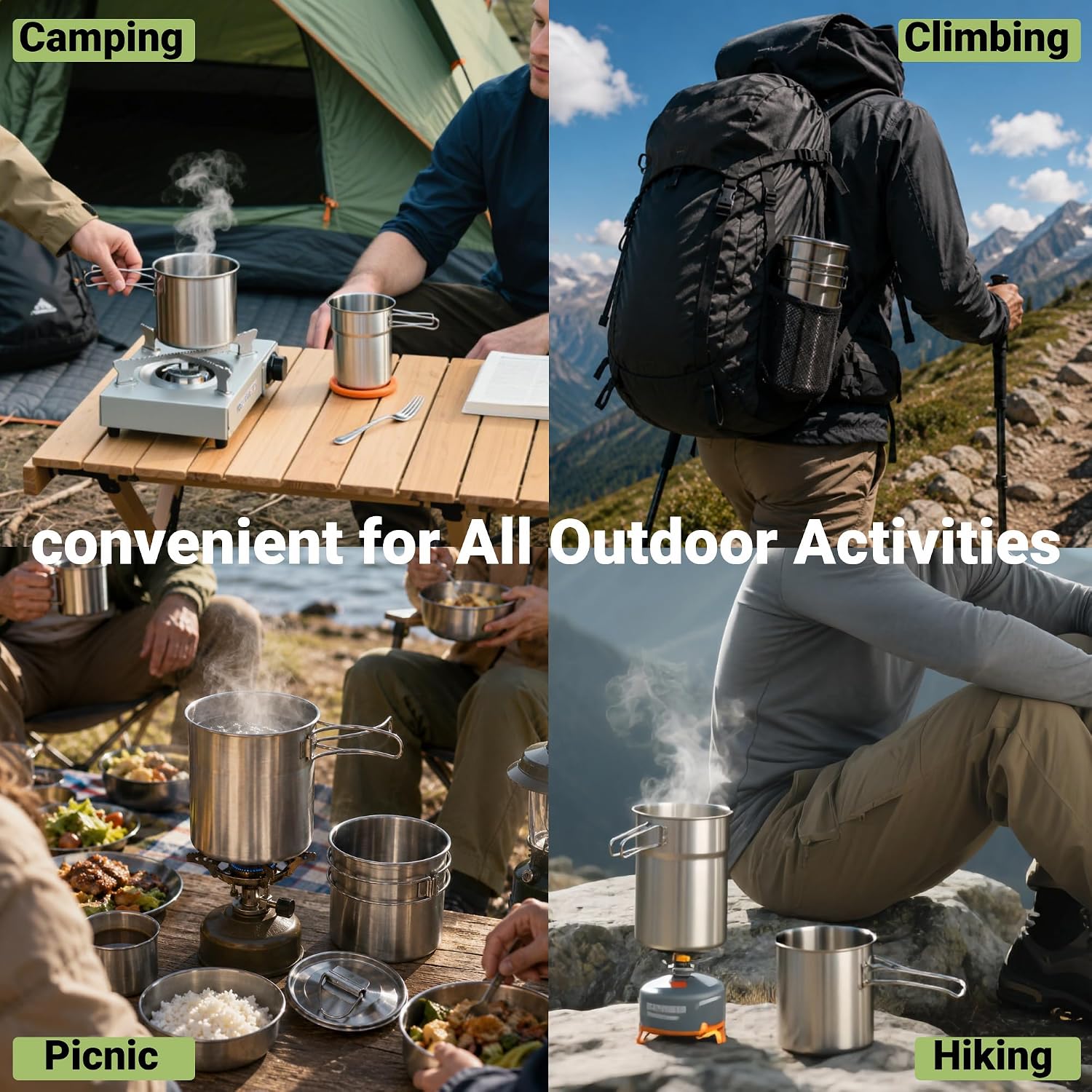 Cangkir Lipat untuk Berkemah,  - Camping Cooking Tool Set ulasan dan harga