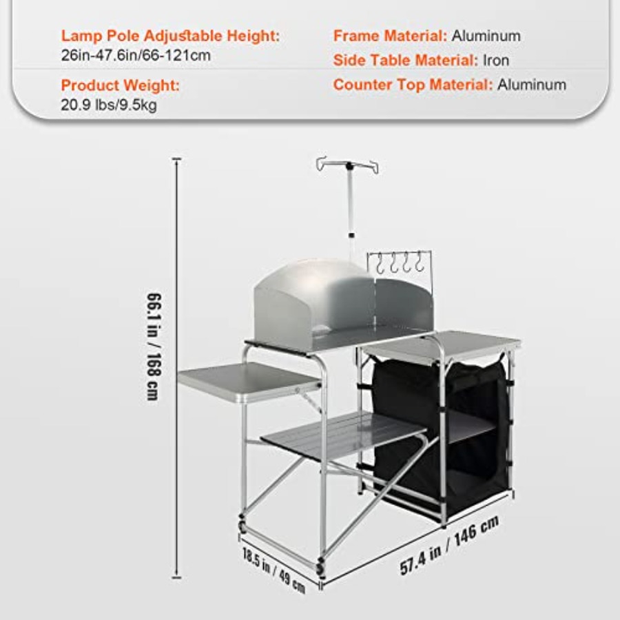Meja Dapur Camping, Meja Masak - Camping Cooking Table With Storage ulasan dan harga
