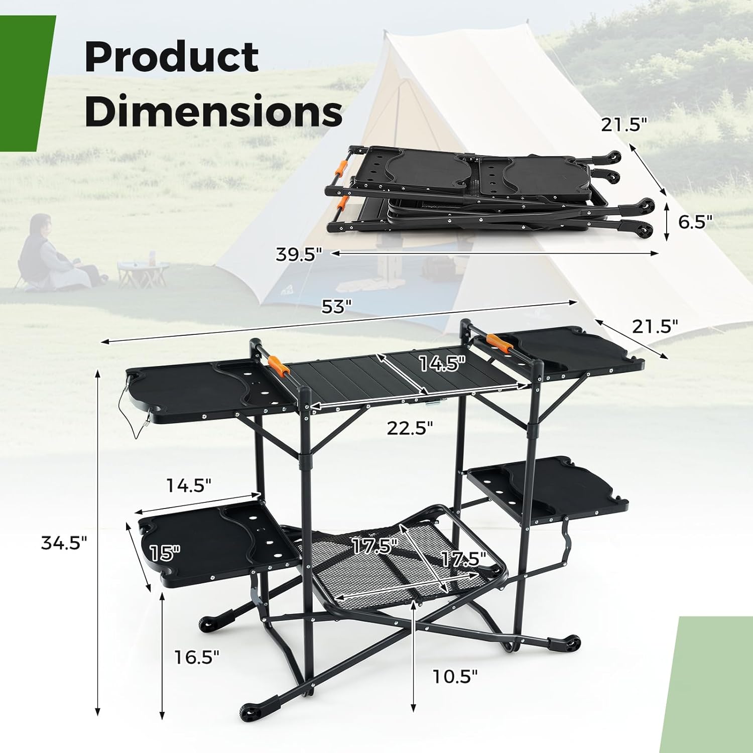 Meja Memasak Portabel untuk Be - Camping Cooking Table With Storage ulasan dan harga