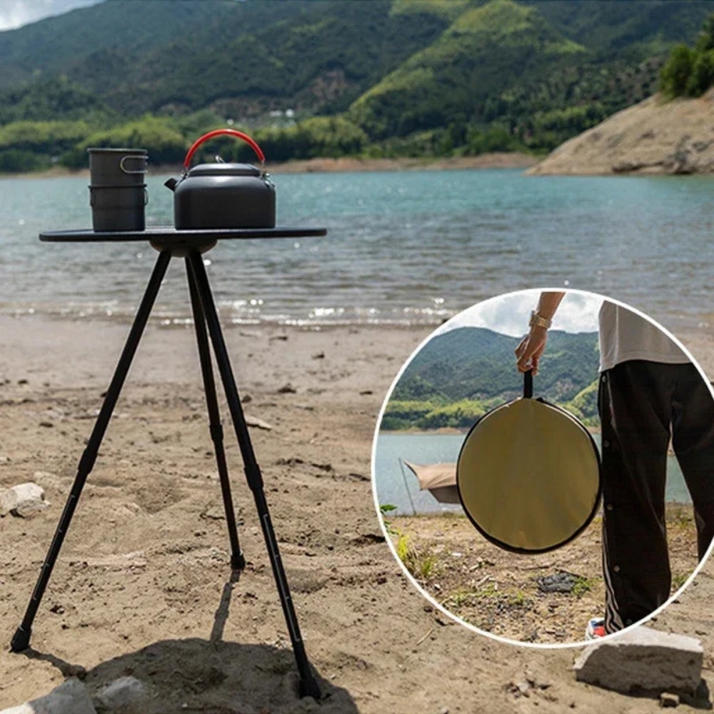 Meja Bundar Kecil Lipat Bahan  - Camping Cooking Table Foldable ulasan dan harga