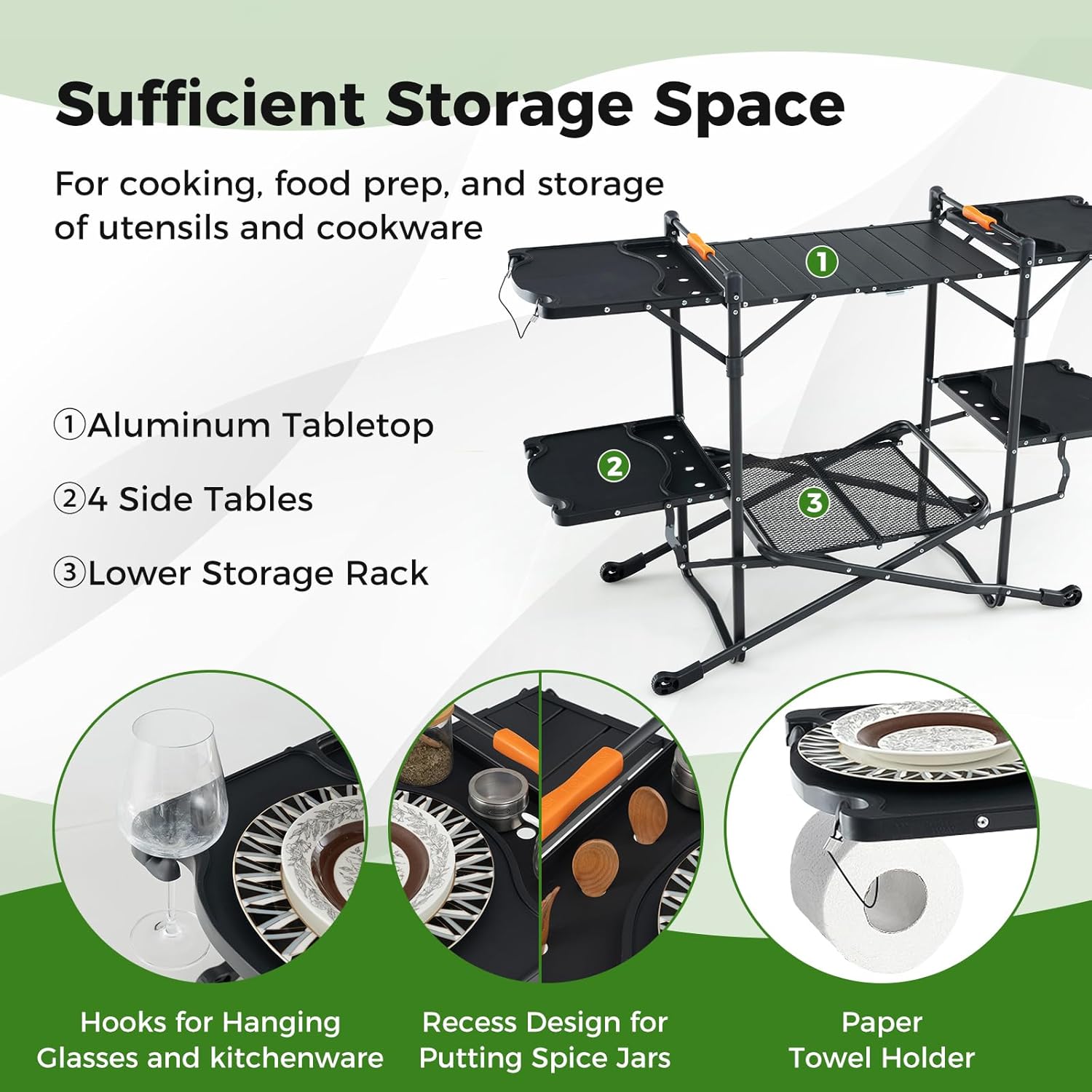Meja Masak Lipat Portabel untu - Camping Cooking Table With Storage ulasan dan harga