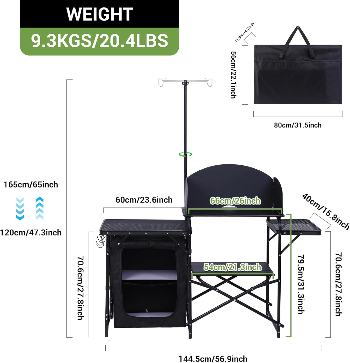 Meja Dapur Camping, Meja Masak - Camping Cooking Table With Storage ulasan dan harga