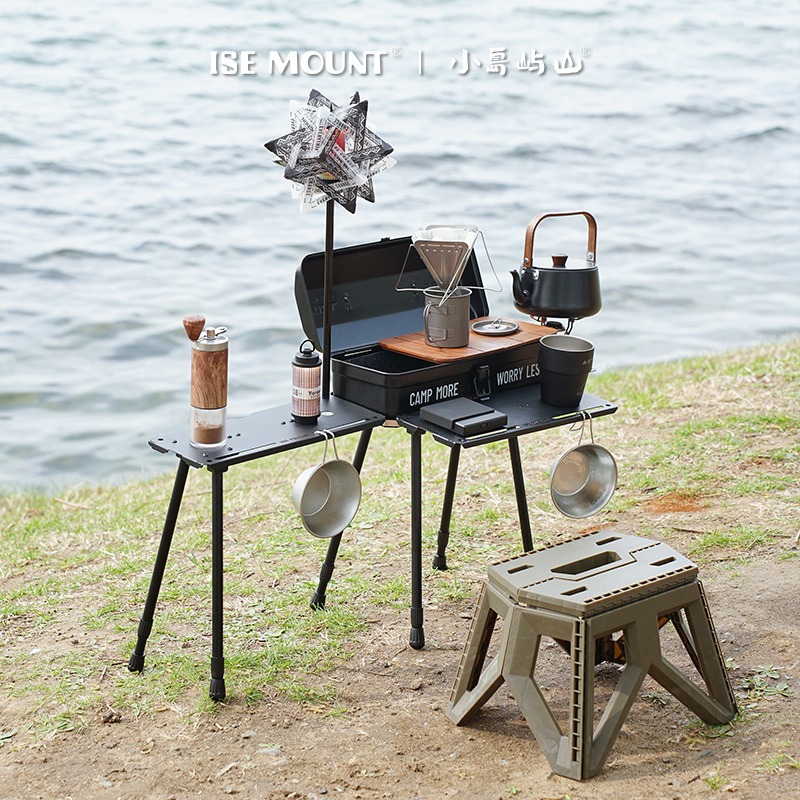 Meja Lipat untuk Berkemah deng - Camping Cooking Table With Storage ulasan dan harga