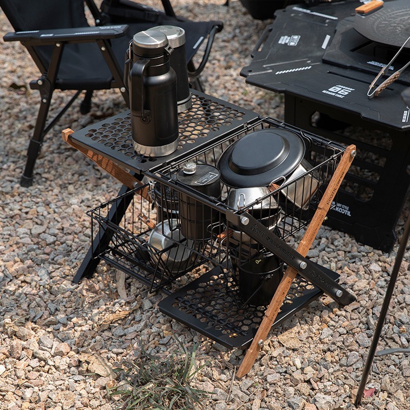 Keranjang Meja Lipat Portabel  - Camping Cooking Table With Storage ulasan dan harga