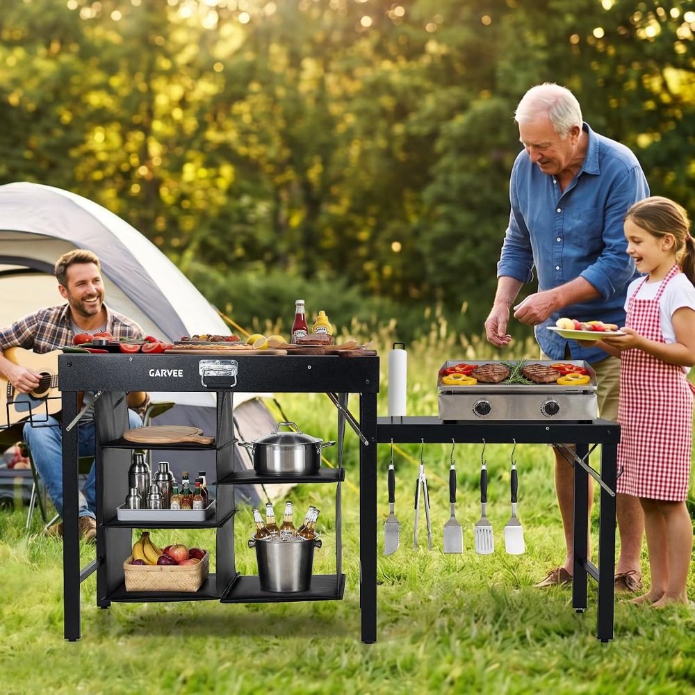 Meja Panggangan Logam Lipat de - Camping Cooking Table Foldable ulasan dan harga