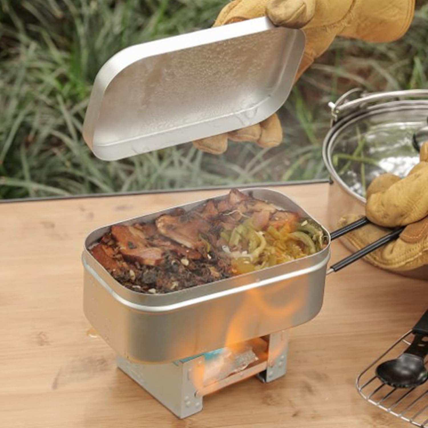 Pegangan Kotak Bento Lipat, Wa - Camping Cooking Box ulasan dan harga