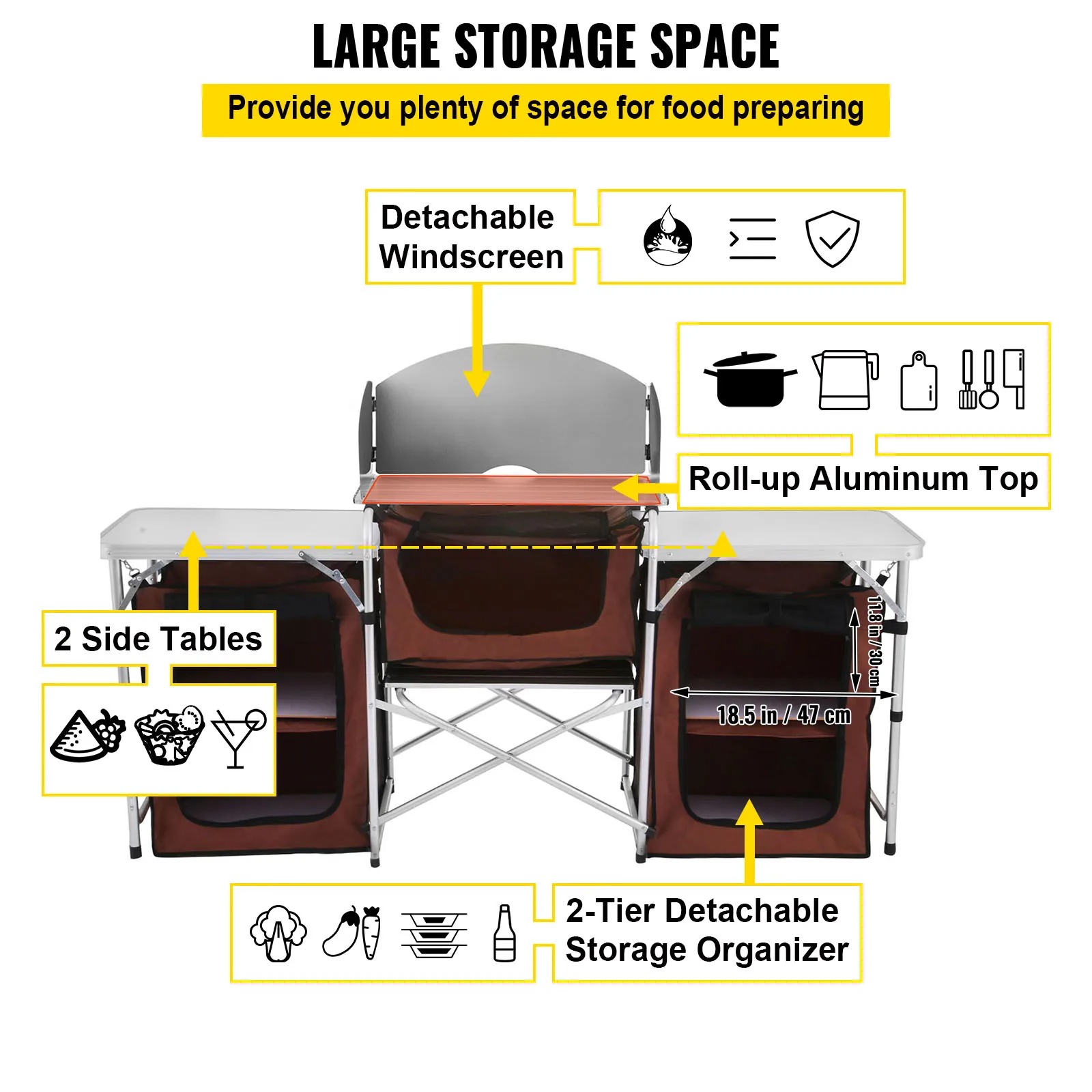 Singwinner Meja Dapur Lipat un - Camping Cooking Table With Storage ulasan dan harga