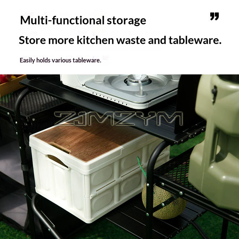 Meja Lipat untuk Berkemah di L - Camping Cooking Table With Storage ulasan dan harga