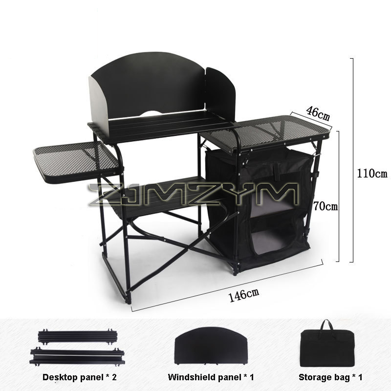 Meja Lipat untuk Berkemah di L - Camping Cooking Table With Storage ulasan dan harga