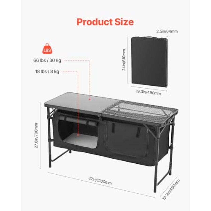 Meja Dapur Camping, Meja Masak - Camping Cooking Kitchen ulasan dan harga