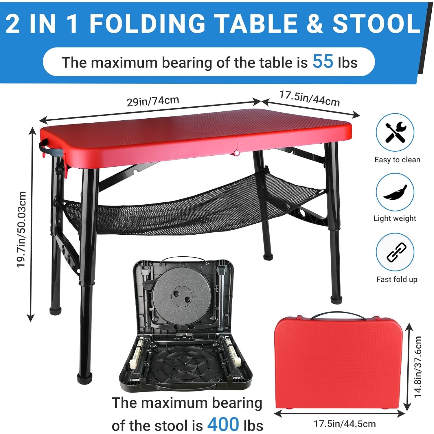 Set Meja & Bangku Lipat Dapat  - Camping Cooking Table Foldable ulasan dan harga